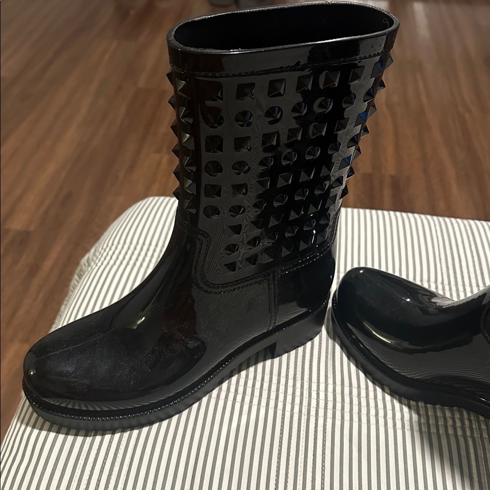 ASOS Black Studded Rain Boots